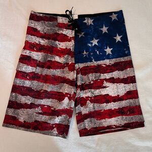 Vanchyce Flag Board Shorts - 36